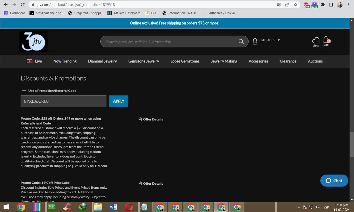 How to apply JTV coupon code